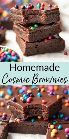 Cosmic Brownies from Scratch Homemade Cosmic Brownies, Brownies Homemade, Recipe Inspirations, Smores Dessert, Keto Cupcakes, Cosmic Brownies, Resep Brownies, Little Debbie, Fudge Frosting