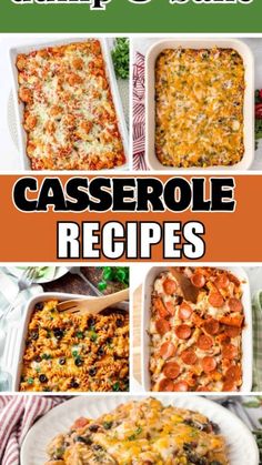 casserole recipe collage with text overlay