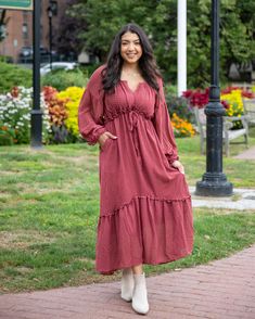 Sylvia Burgundy Dress Fall Dresses With Tie Sleeves And Long Sleeves, Fall Brunch Dresses With Pockets, Burgundy Velvet Dress, Boutique Style Outfits, Modest Bridesmaid Dresses, Free Dresses, Burgundy Dress, Velvet Dress, Plus Size Pregnancy