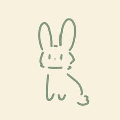 a drawing of a rabbit on a white background