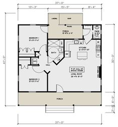 the floor plan for a small house with two bedroom and an attached bathroom, which is also