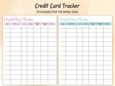 a printable credit card tracker is shown