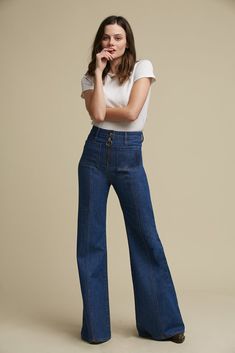 Bardot High Waisted Bells in Filmore – Stoned Immaculate Clothing Types Of Dragons, Selvedge Denim, Bell Bottom Pants, High Rise Jeans, Dungarees, O Ring, Wide Leg Jeans, Bell Bottoms, High Waist Jeans