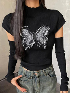 ⚡Buy 2024 Butterfly Patch Mock Neck With Cuff Long Sleeve Knit Black ONE SIZE under $14.00 in Tops&Tees at AnotherChill.com Online. Style: Casual/Street/Vintage/Sweet/Y2K/Preppy. Fabric Content: Polyester. Fit Type: Slim Fit. Neckline: Mock Neck. Sleeve Length: Long Sleeve. Unique Design: Elevate your style with the vintage butterfly patch on this trendy mock neck knit. Perfect for casual, street, vintage, sweet, Y2K, and preppy looks.. Comfortable Fit: Crafted from soft polyester, it offers a c Preppy Looks, Butterfly Patch, Vintage Retro Clothing, Patchwork Sweater, 2000s Outfits, Y2k Preppy, Preppy Look, Vintage Butterfly, Knit Mini Dress