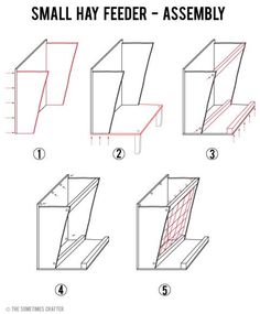 how to draw a small feeder assembly step by step