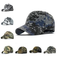 Camouflage Baseball Cap Men WomenAdjustable Trucker Army Hiking Hat Snapback   Specifications Condition: 100%New ,not used and High quality High quality  Dimension:    Head circumference 54 to 60 cm   Visor /Brim Length: 7cm   Hat Depth: 12cm Product Features:  Mesh Back/6-panels /Camouflage Striped /Adjustable Material: 100% Polyester Fashion Baseball Mesh Caps Trucker Hat Features: Embroidery Lace/Sequin /Mesh Back/ Range Button Closure/Velcro Closure/6 eyelets/ Soft Crown Weight: 78g Features Casual Camouflage Baseball Cap For Outdoor Activities, Casual Camouflage Baseball Cap For Outdoor, Casual Camouflage Baseball Cap For Sports, Camouflage Snapback Baseball Cap For Outdoor Activities, Camouflage Baseball Cap For Outdoor Activities, Camouflage Visor Hats For Outdoor, Camouflage Snapback Hat With Curved Brim For Outdoor Activities, Casual Camouflage Snapback Hat For Sports, Combat Cap For Outdoor