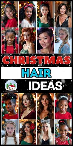 Looking for Christmas hair ideas for short hair? Check out 23 festive styles perfect for women and kids. These fun and cute hairstyles include braids, buns, and creative uses of ribbons and tinsel. Great for holiday parties, school events, or just a simple and festive look. Crazy Hair Day Ideas Christmas, Christmas Hair Ideas For Women, Kids Short Hair, Christmas Hair Ideas, Hair Ideas For Women, Short Hair Braids, Short Hair For Kids, Christmas Party Hairstyles, Side Swept Curls