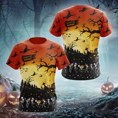 Skeleton Dancing Halloween Witch Shirts These shirts are custom-made-to-order and handcrafted to the highest quality standards. Each shirt is constructed from a premium polyester blend that is ultra-soft and incredibly comfortable. Features a specialty high definition heat-dye application that ensures long lasting color vibrancy even after machine washing. Fabric is durable and resistant to wrinkles, shrinking and mildew. Each shirt is custom printed, cut and sewn just for you when you place you Halloween All Over Print Short Sleeve Tops, Halloween All-over Print Short Sleeve Tops, Halloween Short Sleeve Tops With All Over Print, Halloween Red Short Sleeve Shirt, Halloween All Over Print Short Sleeve T-shirt, Halloween Themed Short Sleeve T-shirt With All Over Print, Themed Crew Neck Shirt With Sublimation Print, Halloween Red T-shirt With Skull Print, Red T-shirt With Skull Print For Halloween