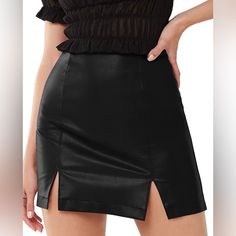 Condition: Brand New, Never Been Worn! Mini Short Skirt - Leather Skirt For Women Sexy Features With Double Slits, High Waist, Concealed Zipper Closure In The Back, Slim Fit Style, Package Hip Design, Above Knee Length, To Show Off Your Ultra-Sexy And Chic Figure. Comfortable Room In The Butt And Thighs Make You Easy To Walk Around. Occasion - Nice Choice For Spring/Summer/Fall/Winter. Perfect To Pair With Tshirt, Bodysuit, Crop Top, Sweater, Blouse And Other Styles Of Tops. Take It As Casual Wear, Shopping Wear, Street Match, Going Out With Friends, Night Out, Club, Party, Cosplay, Travel, Vacation, And Outdoors. It's A Versatile Women Skirt Best Option In Your Wardrobe! Certainly, Concert Outfit Ideas, Mini Pencil Skirt, Comfortable Room, M F, Mini Short, Festival Looks, Faux Leather Skirt, Body Con Skirt, Womens Basic