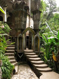 an old building with steps leading up to it