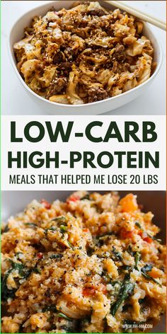 If you're looking for some quick and easy low carb high protein meals to help you lose weight and reach your fitness goals, you've just found them. This is a collection of super simple weight loss meals and healthy recipes for dinner, lunch and some for breakfast. Low Carb High Protein Meals, Volume Eating, Low Carb High Protein, Homemade Foods