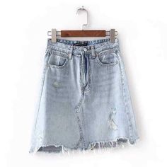 Vintage Washed Distressed Notched Light Denim Mini Skirt – sunifty Casual Ripped Denim Skirt, Trendy Cutoff Denim Skirt With Frayed Hem, Trendy High Waist Denim Skirt With Frayed Hem, Trendy Cotton Cutoff Denim Skirt, Casual Ripped Denim Skirt In Blue, Trendy High Rise Distressed Skirt, Casual Ripped Cotton Skirt, Casual High Waist Ripped Denim Skirt, Distressed Cotton Denim Skirt For Fall