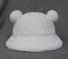 Fur Bucket, Fur Bucket Hat, Kawaii Bear, Bucket Hat White, Bucket Cap, Kawaii Plush, Bear Ears, Fisherman Hat, Ear Hats