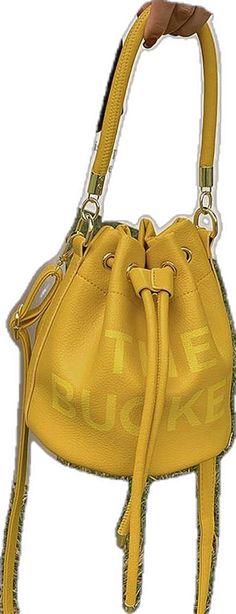 Casual Yellow Bucket Bag For Daily Use, Trendy Yellow Bucket Bag, Casual Yellow Shoulder Bucket Bag, Trendy Yellow Bucket Bag For Spring, Casual Yellow Bucket Bag With Adjustable Strap, Spring Yellow Bucket Bag With Adjustable Strap, Yellow Shoulder Bucket Bag For Spring, Yellow Bucket Bag With Adjustable Strap, Trendy Yellow Everyday Bucket Bag