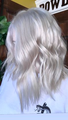 Iced Platinum Hair, Brunette To White Blonde, Deminsional Platinum Blonde, Icy Blonde Shag, Dyed Platinum Blonde Hair, Ice Ash Blonde Hair, Platinum Ice Blonde Hair With Low Lights, Shoulder Length White Blonde Hair, Grey Platinum Blonde Hair