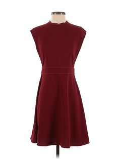 La Petite Etoile Casual Dress Size: 1 Burgundy Dresses - used. 100% POLYESTER, DropWaist, Mock, Solid, Knee Length, Sleeveless | La Petite Etoile Casual Dress - DropWaist: Burgundy Solid Dresses - Used - Size 1 Lined Solid Dresses For Daywear, Solid Lined Dresses For Daywear, Solid Color Lined Dresses For Daywear, Lined Dress For Daywear, Fitted Burgundy Knee-length Dress, Elegant Burgundy Knee-length Dress, Winter Burgundy Midi Knee-length Dress, Fitted A-line Burgundy Mini Dress, Burgundy Knee-length Summer Mini Dress