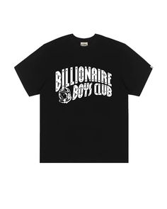 Classic Curve Logo Tee – Billionaire Boys Club Streetwear T-shirt With Front Logo, Short Sleeve T-shirt With Front Logo For Streetwear, Cotton T-shirt With Logo Emblem For Streetwear, Graphic Tee With Logo For Streetwear, Streetwear T-shirt With Front Logo And Crew Neck, Graphic Tee T-shirt With Logo Lettering For Streetwear, Graphic Tee With Logo Lettering For Streetwear, Streetwear Graphic Tee With Logo Lettering, Classic T-shirt With Logo Lettering For Streetwear