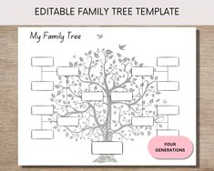 a family tree with four generations on it and the words'my family tree '