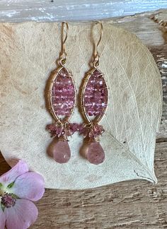 Gold filled dangle earrings with faceted strawberry quartz and pink tourmaline gemstones Gold Dangle Earrings, Strawberry Quartz, Tourmaline Gemstone, Etsy Earrings Dangle, Gold Earrings Dangle, Acrylic Earrings, Pink Tourmaline, Tourmaline, Jewelry Earrings Dangle