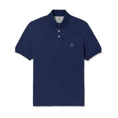 The easy elegance of Italian style underscores every Brunello Cucinelli collection. This polo shirt has been made in Italy from airy cotton-piqué and discreetly detailed with a contrast-trimmed placket. The label's crest is printed on the chest. Pique Polo Shirt, Italian Style, Mens Polo Shirts, Mr Porter, Brunello Cucinelli, Printed Cotton, Fashion News, Porter, Polo Shirt