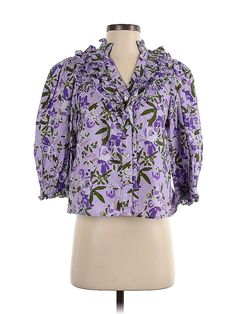 Pinch 3/4 Sleeve Blouse Size: Small Tops - used. 100% COTTON | Pinch 3/4 Sleeve Blouse: Purple Tops - Size Small Purple Tops, Blouse Purple, Purple Top, Small Tops, Sleeve Blouse, Women Handbags, Womens Tops, Handbags, For Women