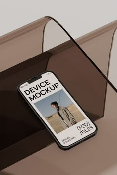 a cell phone with the device mockup on it