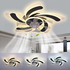 the ceiling light is designed to look like an abstract flower