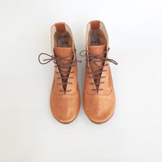 "These women's laced ankle boots are so cute and stylish! ► Made to order low heel booties, I will be delighted to personally handcraft a pair especially for you! ► Upper in buttery in Tan Soft Italian Leather ► See them in light taupe here: https://www.etsy.com/listing/150818369/women-ankle-boots-women-lace-up-leather ► Available in so many colors, see them all on picture 9 and let me know your favorite one! ► Leather insole for natural transpiration ► Padded ultra soft cushion to ensure the mo Low Heel Booties, Womens Boots Flat, Lace Ankle Boots, Womens Booties, Women Ankle Boots, Booties Ankle Boots, Soft Shoes, Lace Up Booties, Boots Fall