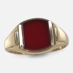 An 18ct yellow gold signet ring, unengraved, set with a carnelian. Hallmarked by the London assay office, marked '18' for 18 carat gold, with date letter 'C' for 1958. * Period: Mid 20th Century * Maker: W Wilkinson Ltd * Measurement: UK ring size X 1/2 (leading edge), US size 11 3/4 (leading edge); Carnelian: 10.5mm x 9.0mm * Weight: 10.1 grams Condition: Good, with light scratches and signs of vintage wear. Evidence of previous resizing. Item No: 2331_chan1. Link to our Etsy shop: https://www. Classic Round Enamel Ring With Polished Finish, Classic Enamel Ring As Gift, Classic Enamel Ring Gift, Classic Oval Hallmarked Enamel Ring, Formal Oval Enamel Ring In 14k Gold, Formal Oval 14k Gold Enamel Ring, 14k Gold Oval Enamel Ring For Formal Occasions, Oval 14k Gold Enamel Ring For Formal Occasions, Formal Oval Signet Ring With Intaglio