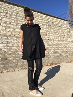 Black Linen Top, Linen Tunic, Black Tunic, Black Linen Shirt, Casual Shirt, Long Top, Flare Top, Cap Fitted Black Blouse For Layering, Black Blouse For Winter Layering, Black Sleeveless Blouse For Fall, Black Linen Shirt, Summer Tunic, Flare Top, Cap Sleeve Top, Linen Tunic, Black Tunic