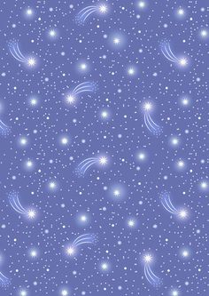 a blue background with white stars and snow flakes