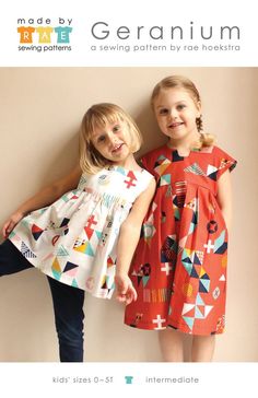 Geranium Dress Paper Pattern (Size 0-5) Geranium Dress Pattern, Paper Dress Patterns, Geranium Dress, Toddler Dress Patterns, Toddler Patterns, Girl Dress Pattern, Kids Dress Patterns, Baby Sewing Patterns, Paper Sewing Patterns