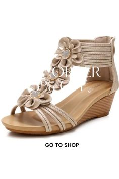 Women's Shoes Fashion Bohemian Ethnic Wedge Platform Flower Roman Sandals Bohemian Wedge Sandals With Round Toe, Bohemian Wedge Sandals With Round Toe For Spring, Bohemian Open Toe Heels, Spring Bohemian Round Toe Heels, Bohemian Spring Heels With Round Toe, Bohemian Round Toe Heels For Spring, Bohemian Heels For Spring Vacation, Spring Bohemian Heels With Round Toe, Bohemian Spring Closed Toe Heels