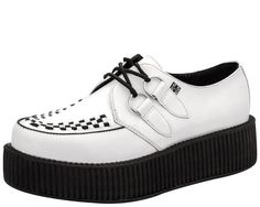 White Leather Creeper Black Weave, D Rings, Puma Platform Sneakers, Creepers, Creative Fashion, Platform Shoes, High Quality Leather, Unisex Fashion, White Leather