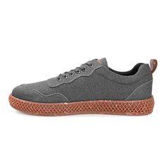 Breathable Canvas upper, Genuine Leather trim, Lace up closure for secure & custom fit, Pull tab on heel for easy entry, Approx. 1\ sole, Round toe, Tru Comfort Foam™ Insole for all-day comfort, Cushioned collar and tongue for maximum comfort, Durable rubber outsole, Upper textiles and rubber outsole made with recycled materials | Men's Thomas & Vine Kemp Canvas Sneakers in Charcoal Size 9 Medium Thomas Vines, Canvas Sneakers, Vans Old Skool Sneaker, Pull Tab, Charcoal Gray, Leather Trim, Vans Sneaker, Recycled Materials, Charcoal Grey