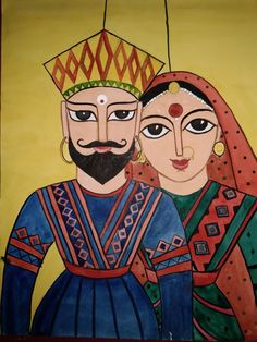 Easy Rajasthani Paintings, Katputli Rajasthani Drawing, Rajasthani Painting Easy, Indian Heritage Paintings, Rajasthani Art Paintings, Rajasthan Drawing, Rajasthani Folk Art Painting, Indian Art Paintings Easy, Indian Folk Art Painting Easy