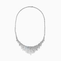 Effy 14K White Gold Diamond Fringe Necklace Fine Jewelry Platinum Necklaces For Evening, Evening Fine Jewelry Platinum Necklaces, Evening Platinum Fine Jewelry Necklaces, Evening Platinum Necklace With Diamond Cut, Evening Platinum Diamond Cut Necklace, Platinum Diamond Cut Necklace For Evening, White Gold Necklaces With Diamond Accents For Evening, Classic Platinum Necklaces For Evening, Fine Jewelry Diamond Cut Necklace For Evening