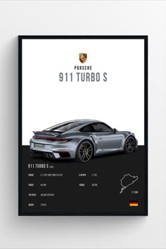 Porsche Decorations, Porsche 911turbo S Wallpaper, Pepperdine Dorm, Car Posters For Room, Supercar Poster, Porsche Wall Art, Porsche Wallpaper, Porsche Turbo S, Porsche Art