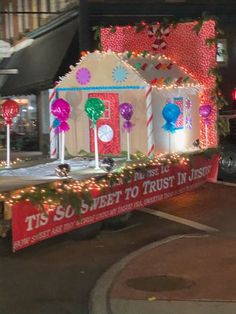 a truck decorated with christmas lights and decorations