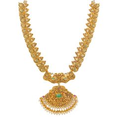 Shimmer and shine with an air of sophistication when you adorn your neck with this amazing 22k yellow gold necklace from Virani Jewelers. Gleaming gold and vast assortment of gemstones and pearls are used to bring out the elaborate engravings. This fabulous piece of Indian gold jewelry weighs 142.5 grams of pure luxury. Features • 22k yellow gold • Cubic zirconia • Emerald • Engraved details • Pearls • Ruby As a leading gold Indian jewelry store in the USA, we are proud to offer a wide selection Gold Indian Jewelry, Indian Gold Jewelry, Shimmer And Shine, Yellow Gold Necklace, Gold Bead Necklace, Shimmer N Shine, Gold Jewelry Indian, Layered Necklace, Multi Stone