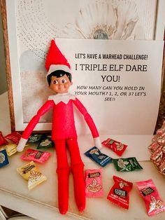 Quick and easy Elf 2 Days Left, 2 Elfs Ideas, Elfs First Day Back Ideas, Elf On The Shelf Kit Ideas, Diy Elf On The Shelf Accessories, Elf Kit Ideas, Elf On The Shelf Ideas With 2 Elves, Elf On The Shelf Kits, Make A Bow With Ribbon