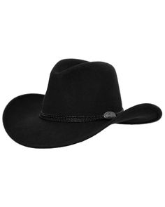 100% Australian wool. UPF 50 rating. 4 1/4" crown. Crushable. Water resistant. Leather sweatband. 3 1/2" brim. Best Cowboy Hats, Cowboy Hat Styles, Nocona Boots, Junior Groomsmen, Adventure Hat, Black Cowboy Hat, Outback Hat, Black Cowgirl, Western Cowboy Hats