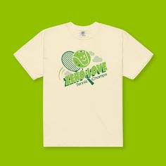 a white t - shirt with the words zero love tennis champs on it