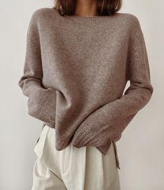 Everyday Sweater Taupe Cozy Taupe Sweater For Layering, Soft Knit Taupe Sweater, Jenni Kayne Cardigan, Jenni Kayne Everyday Sweater, Taupe Soft Knit Long Sleeve Sweater, Taupe Sweater, Casual Pullover Sweater, Loose Pullover Sweater, Jenni Kayne