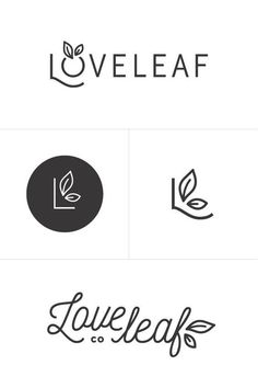 the logos for love leaf, love leaf and love leaf are shown in black and white