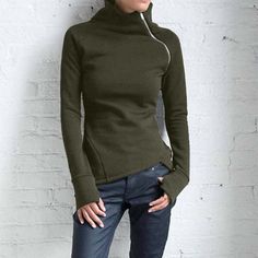 Solid Hoodie, Casual Turtleneck, Zipper Sweatshirt, Sweatshirt Oversized, Women Hoodies, Turtleneck Sweatshirt, Fall Hoodies, Sweatshirt Zipper, Autumn Casual