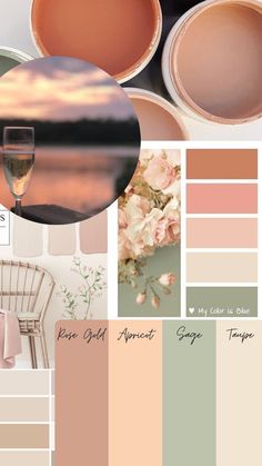 Apricot Room Decor, Sage Green And Peach Living Room, Peach Salon Decor, Peach Colour Scheme, Sage And Peach Color Palette, Peach Colour Wall, Light Peach Wall Color, Peach Room Ideas, Peach Accent Wall