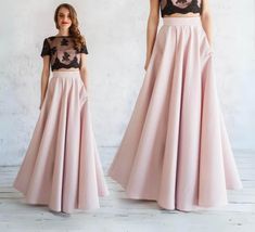 Elegant Formal Blush Satin Full Skirt / Maxi Blush Skirt With Pockets / Evening Floor Length Skirt / High Waist Satin Formal Skirt - Etsy Ivory Maternity Dress, Blush Skirt, Maternity Long Dress, Skirt High Waist, Formal Skirt, Full Length Skirts, Pearl Dress, Maternity Gowns, Skirt Maxi