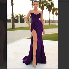 I'm Selling A Stunning, Brand New Tina Holly Couture Dress, Style Tt003 In Royal Purple, Size 2. This Elegant Satin Gown Has Never Been Worn And Still Has The Original Tags Attached. Perfect For Special Occasions, Weddings, Or Formal Events. For More Details, Check Out The Dress Here: Https://Tinaholly.Com.Au/Product/Camellia-Simple-Satin-Dress-Tt003/ Purple Floor, Simple Satin, Couture Dress, Satin Gown, Royal Purple, Satin Dress, Couture Dresses, Satin Dresses, Formal Event