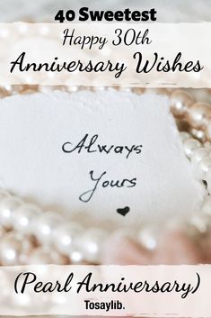 pearl necklaces with the words happy 30th anniversary wishes